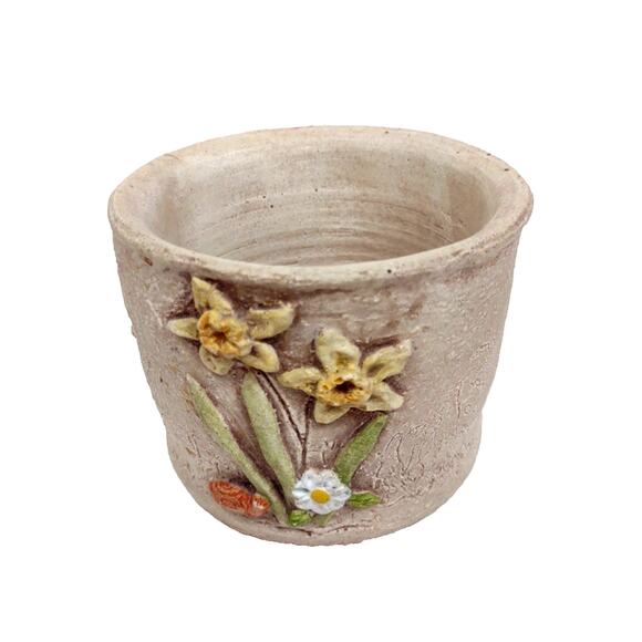 Vintage June Sears Planter Heaven Hill Design Pottery USA California Floral 3.5" - Picture 3 of 7